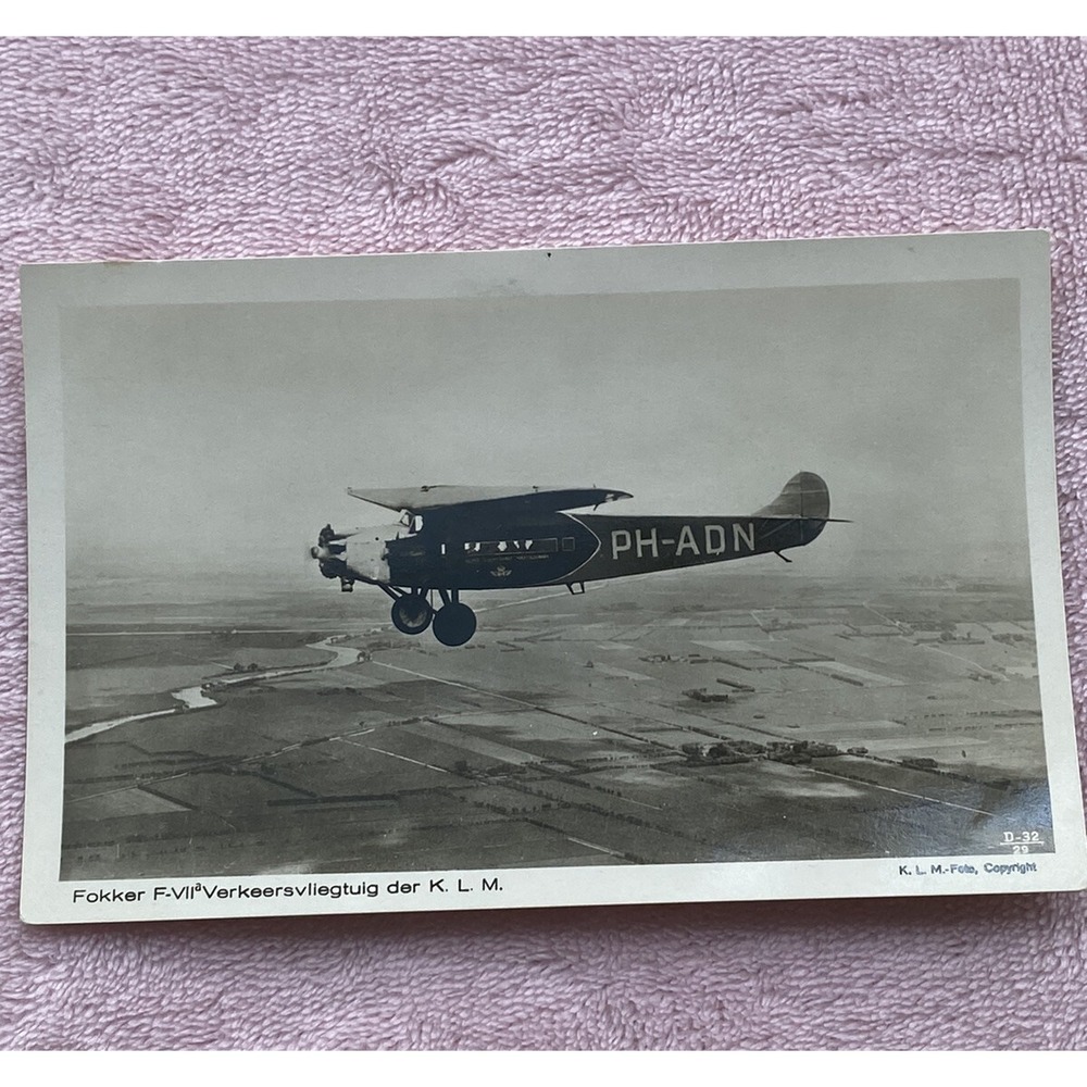 1918-1920 Fokker .VII Passenger & Military Transport 10 Sitter Black/White RPPC